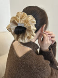 Daiiibabyyy  Korean version of premium striped hair band 4-layer striped large intestine ring hairrope headrope ball head hairaccessories