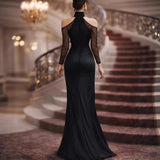 Daiiibabyyy  Elegant Party Wedding Guest Dress Off Shoulder Long Sleeve Mermaid Dresses High Waist Ruched Evening Dress Floor Length Maxi