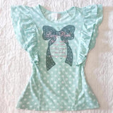 Daiiibabyyy  American Summer Retro Vintage Cute Polka Dot Bow Flying Sleeve Top T-shirt Sweet Spicy Girl Simple Vest Shirt