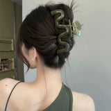 Daiiibabyyy  13cm Large Hair Clip For Thick Hair Claws Crab Girls Curly Transparent Coffee Hairpin Clamps Women Korean Ponytail Accessories