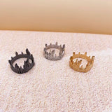 Daiiibabyyy  Vintage Europe Old Castle Rings for Women Men Antique Sliver Plating Carving Gothic Church Finger Ring Festival Jewelry