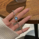 DAIIIBABYYY  -  Korea Trendy Blue Planet Crystal Bracelet for Women Personality Moonstone Stars Bangle Punk Jewelry Y2k Accessories Wholesale