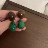 Daiiibabyyy  Women Resin Circle Earrings Fashion Elegant Jewelry Trendy Delicate Party Accessories Exaggerate