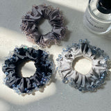 Daiiibabyyy  1PC Crystal - Embellished Satin Scrunchies Set, Elegant Hair Accessories for Women, Glamorous Hair Ties for Party and Daily Wear