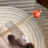 Daiiibabyyy  Modern Chinese Style Round Ball Metal Hairpin Fresh Advanced Sense Headwear Simplicity Alloy Hair Clip Headdress Stick