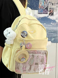 Daiiibabyyy  Japanese Cute Girl Student Schoolbags Women's Two-dimensional Small Appetite Transparent Ita Backpacks Large-capacity Backpack
