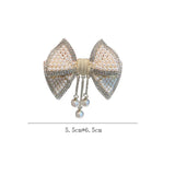 Daiiibabyyy New Ins Korean Fashion Temperament Pearl Diamond Bow Spring Hair Clip Pearl tassel hairpin For Women Jewelry Gifts Hair Jewelry