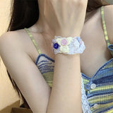 Daiiibabyyy  Kawaii Jewelry Rainbow Button Bear Necklace Harajuku Accessory Charms Necklace for Women Y2K Necklace Punk Korean Fashion