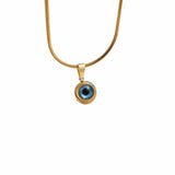 Daiiibabyyy  Anniversary Waterproof Blue Eyes Choker Chain Durable Titanium Eye Necklace Stylish Minimalist Design Demon Eye Earrings Daily