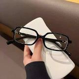 Daiiibabyyy  Women Vintage Small Square Frame Glasses Y2K Retro Harajuku Leopard Eyeglasses Reading Spectacle Blue Light Blocking Eyewears