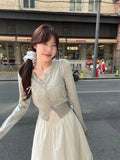 Daiiibabyyy  Summer A-Line Pleated Dresses for Women Sweet Bow Sling Robe Femme High Waist Backless Tunic Maxi Dress Vestidos De Mujer