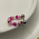 Daiiibabyyy  All-match Cool Lovely Girls Sweet Fashion Design Korean Style Earring Colorful Bead Women Jewelry Retro Ear Bone Stud