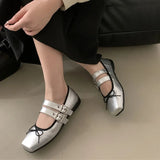 Daiiibabyyy 2024 Spring New Brand Women Flat Shoes Fashion Round Toe Flat Heel Ladies Casual Mary Jane Shoes Shallow Dress Ballerinas S
