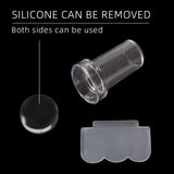 Jelly Silicone Head Nail Stamp Set with Scraper French Nail Art Template DIY Polish Gel Design Print Stamping Manicure Tools