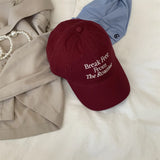 Daiiibabyyy  Soft Top Baseball Cap Vintage Cotton Embroidery Low Profile Unisex Adjustable Daily Outdoor Sun Hat  Oval Round Face