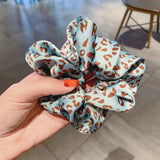 DAIIIBABYYY  -  Korean Fashion Leopard Plaid Scrunchies Simple Elegant Black White Dots Hair Ties Ropes Women Rubber Band Preppy Chic Headwear