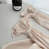 DAIIIBABYYY  -  Medieval Retro Diamond Women One-piece Glossy Beaded Stitch Bowknot Lace Trim Ruffle Mini Dress Birthday Party Clothes