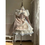DAIIIBABYYY  -  Japan Christmas And New Year Shirt With Blue And Pink Chinese Style Lolita Skirt Op Cute And Gentle Chinese Elements Lolita