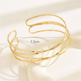 DAIIIBABYYY  -  Multilayer Gold Color Cuff Bracelet For Women Punk Style Metal Bracelet Minist Design Ins Daily Wear Party Jewelry