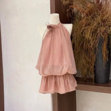 DAIIIBABYYY  -  Summer Gentle Hanging Neck Dress Women's Short Skirt Sleeveless A-line Skirt