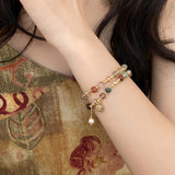 Daiiibabyyy -  New Portrait Crystal Pearl Bracelet Unisex Hand Chain Figure Circle Double Layer Versatile Bracelet Beaded Men Bracelets
