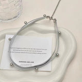 Daiiibabyyy  Silver Color Cyberpunk Choker for Women Necklace Bilayer Collar Hip Hop Leather Neckband Trend Spicy Party Jewelry Birthday Gift
