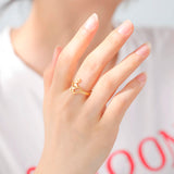 DAIIIBABYYY  -  Music Note Heart of Treble and Bass Ring Women Stainless Steel Gold Color Open Finger Rings 2024 Fashion Jewelry Gift