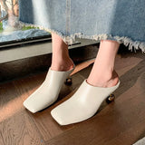 Daiiibabyyy  Brand Ladies Shoes Closed Toe Women's Slippers Fashion Plus Size Dress Slippers Women New Outdoor Best Seller High Heels