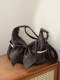 Daiiibabyyy  Lace Bow Crossbady Bag Large Capaci Bags for Woman New Vintage Lace-up Bolsos Mujer Literary Style Sac Femme Bolsas