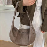 Daiiibabyyy  Trendy Pu Leather Women Hobo Bag 2026 Y2k Aesthetic Simple All Match Crossbody Bags Vintage Streetwear Casual Shoulder Handbags