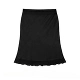 DAIIIBABYYY  -  Women's Solid Color Small Fishtail Tulle Skirts Summer Retro Bow Lace A-line Waist Slimming Mini Mermaid Skirt Female Clothing