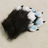 Daiiibabyyy  New Kawaii Animal Paw Gloves, Plush Cosplay Claw Mittens with Movable Nails for Anime Costume Party
