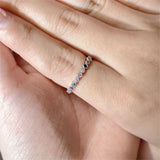 Daiiibabyyy  Slim Dainty Pinky Thin Rings for Women Simple Silver Color Multicolor Zircon Finger Ring Accessories Fashion Y2k Jewelry KCR039