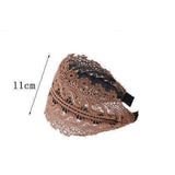Daiiibabyyy  Simple Sweet Make up Resin Flower Cloth Lace Headband Korean Style Hair Wear Wide Side Hairband Women Hair Accessories