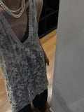 DAIIIBABYYY  -  V-neck Lace See Through Summer Dress Women Sleeveless Beach Style Korean Fashion Tank Tops Ladies Dresses Loose Chic Y2k