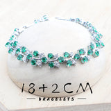Daiiibabyyy 925 Silver Green Zircon Bridal Jewelry Sets Bracelets Earrings Rings Pendant Wedding Necklace Set Jewelry For Women