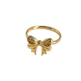 Daiiibabyyy Fashion Woman Rings Butterfly Titanium Steel Bowknot Bride Wedding Bands Accessories Girl Valentine's Day Gifts