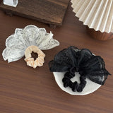 Daiiibabyyy  2Pcs Lace Fan-shaped Bow Headband Fashionable Tie Hair Accessory Retro Elegant Daily Versatile Hair Accessory Girl Headband
