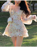 DAIIIBABYYY  -   Flora 2024 Spring Summer French Long Sleeved Floral Little Spice Girl Temperament A-line Women Boho Maxi Dress Sexy Party Night