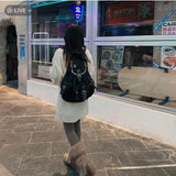 Daiiibabyyy  Y2k Letter Plaid Schoolmochila High Capacity Bag Lightweight Backpack Student Sac Femme 2026 Fashion Casual Bags for Woman