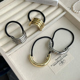 Daiiibabyyy Korean Hot U-shaped Metal Ponytail Hair Loop Tie Hair Bands Ropes Headband Elastic Hairband Loop Women Hair Accessories