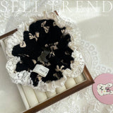 DAIIIBABYYY  -  French Fashion Floral Lace Velet Hair Scrunchies for Girls and Women Handmade Hair Loop