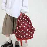 Daiiibabyyy  High-capacity Vintage Grunge Men Backpacks All Match Simple Fashion Star Letter Schoolbags Y2k Aesthetic Trendy Backpack Women