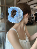 Daiiibabyyy  Cute Scrunchies Sweet Style Checkered Lace Four Layer Large Intestine Hair Band Hair Tie Bun Hairstyle Hair Band Hair Accessory