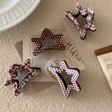 Daiiibabyyy  1pcCoffee colored star shaped clip, sweet and girlish heart, high ponytail hair clip, back of the head hair clip, hair accessory