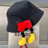 DAIIIBABYYY  -  Cute Cartoon Bucket Hat Fashion Mouse Butt Basin Cap Cotton Fabric Outdoor Fisherman Hats Panama Bob