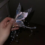 Daiiibabyyy  Fashionable retro Hong Kong style bright colored butterfly hairpin, trendy, luxurious, high-end, U-shaped hairpin, sweet