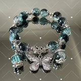 DAIIIBABYYY  -  Fashion Design Gradient Crystal Beads Bracelet for Women Girls Vintage Butterfly Feather Maple Leaf Tassel Bracelet Jewelry Gift