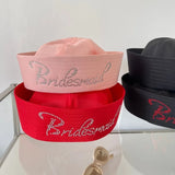 Daiiibabyyy  New Niche Y2K Diamond-encrusted Alphabet Sailor Hat Women's Fashion Spring and Summer Temperament Flipped Brim Dome Beret