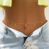 Daiiibabyyy  Sexy Double Layer Colorful Stone Chain for Women Crystal Butterfly Waist Bead Belly Chain Belly Belt Summer Beach Body Jewelry
